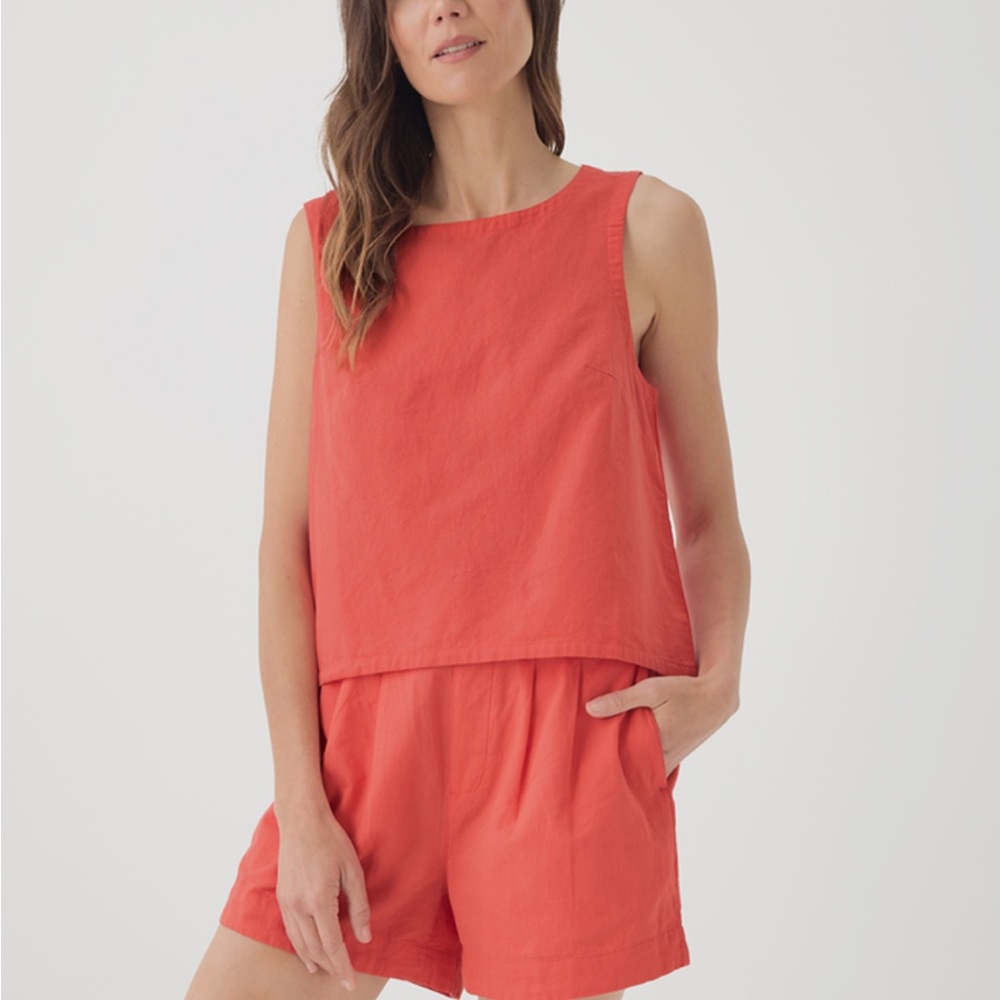 Canopy Linen Blend Tulip Back Tank